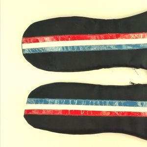 Vintage Ski Mittens Mens MD Leather Nylon